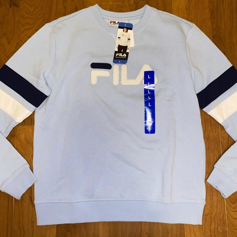 Fila light blue crew neck sweater (Size: large) (NWT)